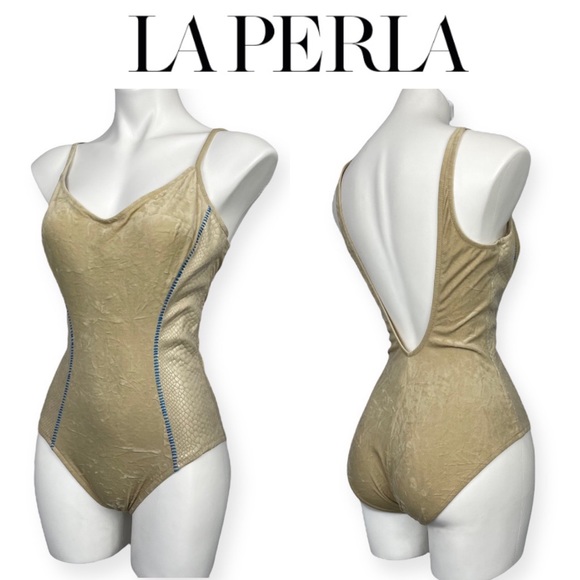 Anna Club By La Perla One Piece Swimsuit Velour Velvet Snake Print Bikini 48 12 - Picture 2 of 16